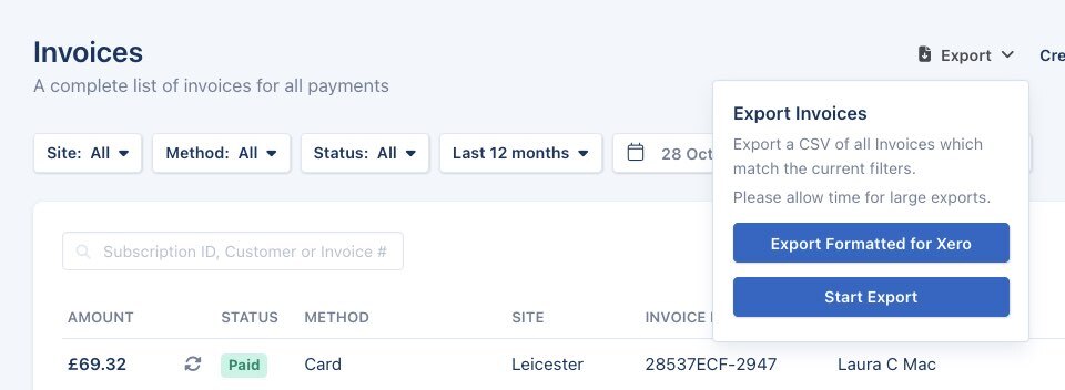 Xero Export