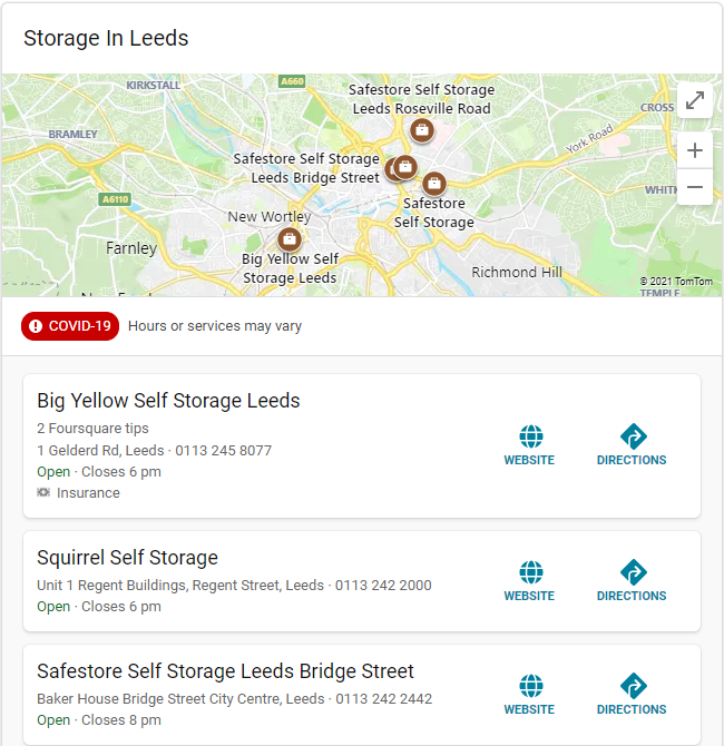 Bing places